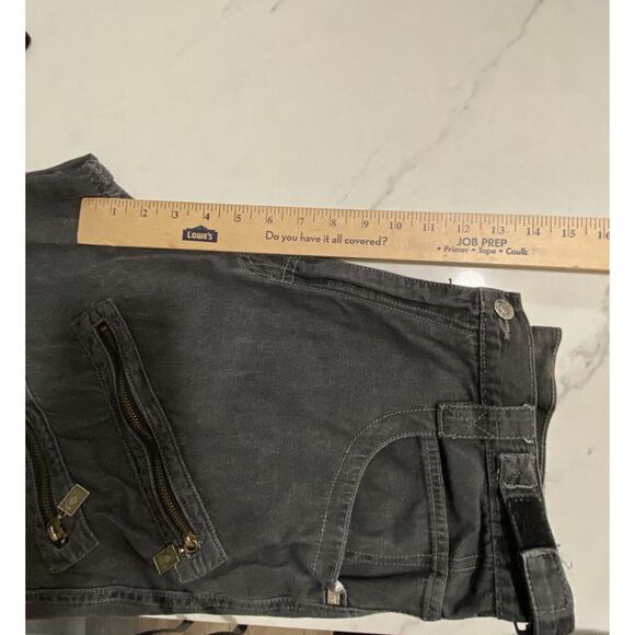 Y2k FOX JEANS Men's Cargo Shorts 34 - 38 Casual Black Denim Ace Spaces Zippers - Picture 12 of 14